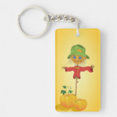 vogelverschrikker met pompoenen Sleutelhanger (Voorkant)
