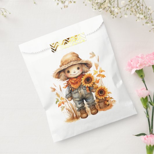 vogelverschrikker met zonnebloem bedankzakje (Gezegeld)