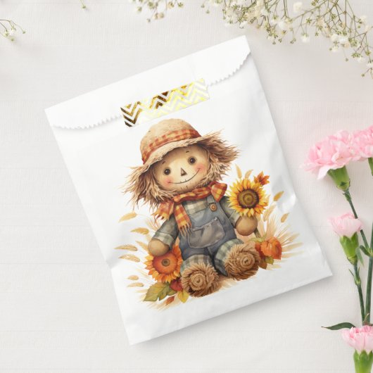 vogelverschrikker met zonnebloem bedankzakje (Gezegeld)