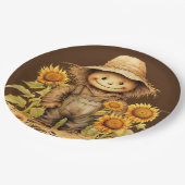 vogelverschrikker met zonnebloem papieren bordje (Gekanteld)