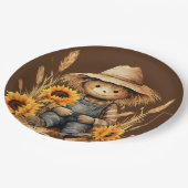 vogelverschrikker met zonnebloem papieren bordje (Gekanteld)