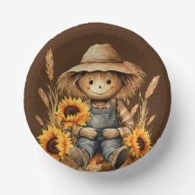 vogelverschrikker met zonnebloem