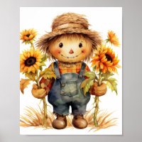 vogelverschrikker met zonnebloem