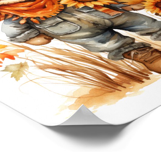 vogelverschrikker met zonnebloem poster (Hoek)