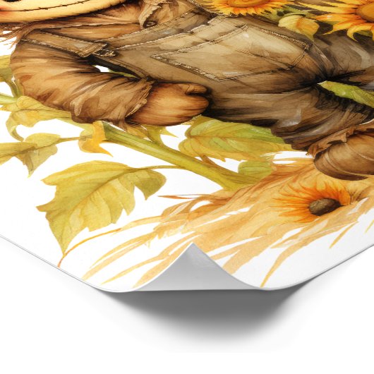 vogelverschrikker met zonnebloem poster (Hoek)