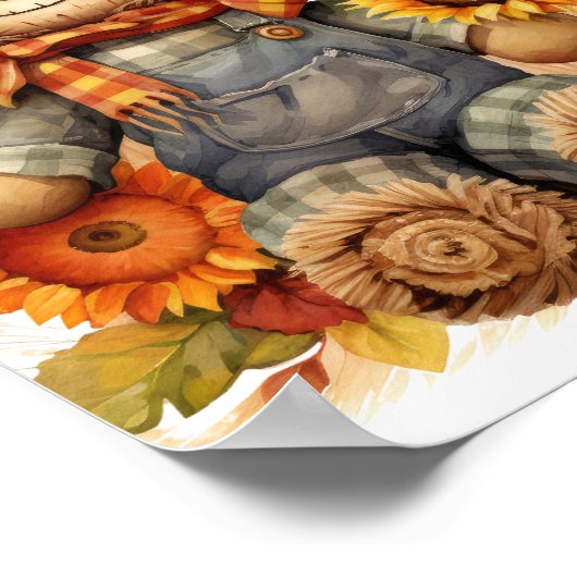 vogelverschrikker met zonnebloem poster (Hoek)