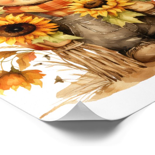 vogelverschrikker met zonnebloem poster (Hoek)