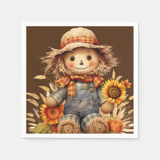 vogelverschrikker met zonnebloem servet (Voorkant)