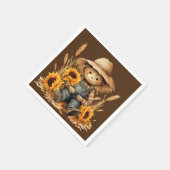 vogelverschrikker met zonnebloem servet (Hoek)