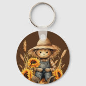 vogelverschrikker met zonnebloem sleutelhanger (Achterkant)