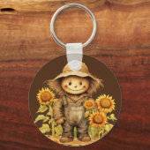 vogelverschrikker met zonnebloem sleutelhanger (Voorkant)