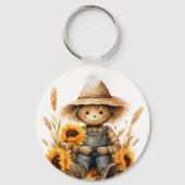 vogelverschrikker met zonnebloem sleutelhanger (Achterkant)