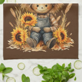 vogelverschrikker met zonnebloem theedoek (Gevouwen)