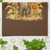 vogelverschrikker met zonnebloem theedoek (Gevouwen)