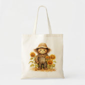 vogelverschrikker met zonnebloem tote bag (Voorkant)
