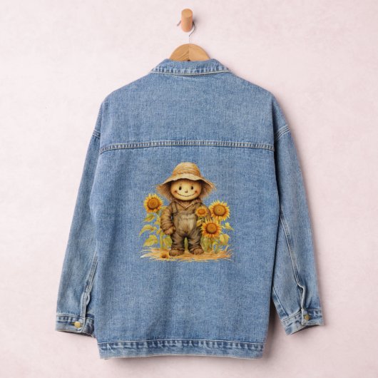 vogelverschrikker met zonnebloemen denim jacket (Hangar)