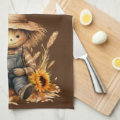 vogelverschrikker.met zonnebloemen theedoek (Quarter Fold)