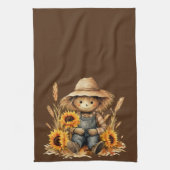 vogelverschrikker.met zonnebloemen theedoek (Verticaal)
