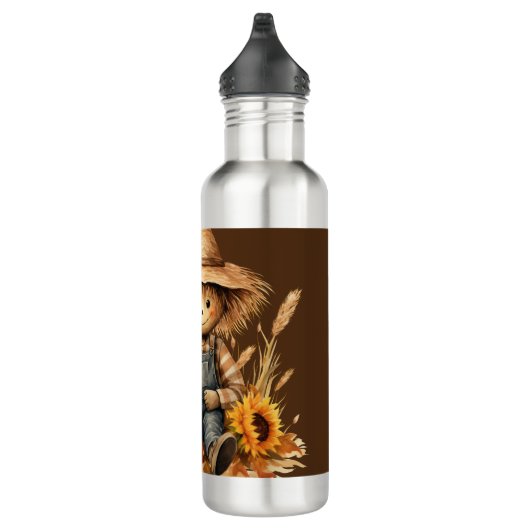 vogelverschrikker met zonnebloemen waterfles  (Rechts)