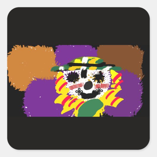 Vogelverschrikker patch knuffel vierkante sticker (Voorkant)
