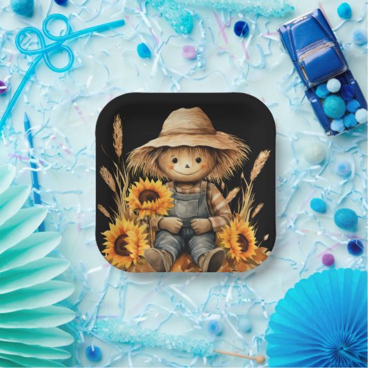 vogelverschrikker-Schort Papieren Bordje (Feest)