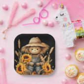 vogelverschrikker-Schort Papieren Bordje (Feest)