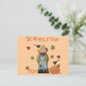 vogelverschrikker te huur briefkaart (Staand voorkant)