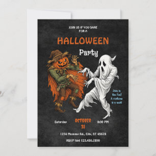 Vogelverschrikker versus spookshowdown Halloween-f Kaart