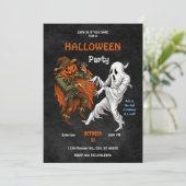 Vogelverschrikker versus spookshowdown Halloween-f Kaart (Staand voorkant)