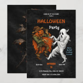 Vogelverschrikker versus spookshowdown Halloween-f Kaart (Voorkant / Achterkant)
