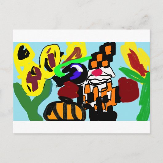 vogelverschrikkerpret briefkaart (Voorkant)