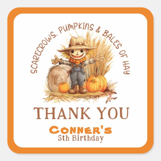 VOGELVERSCHRIKKERS POMPOENEN & BALEN VAN HAY MODER VIERKANTE STICKER (Voorkant)