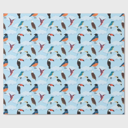 vogelverzamelpapier cadeaupapier (Vlak)