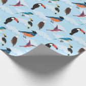 vogelverzamelpapier cadeaupapier (Hoek)