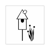 Vogelvezel op een houten kunststempel rubberstempel (Afrduk)