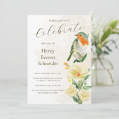 Vogelviering van het levensmonument met foto kaart (Staand voorkant)