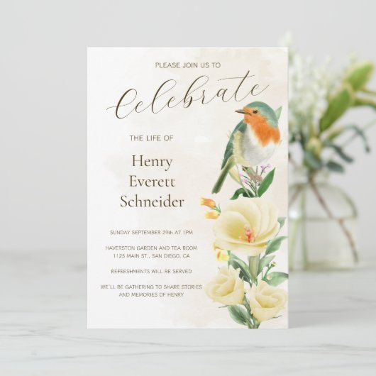 Vogelviering van het levensmonument met foto kaart (Staand voorkant)