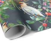 Vogelvink, kerstgroen, rode bes, kaarsen cadeaupapier (Rol Hoek)