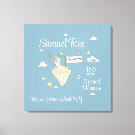 Vogelvlekken met weinig Beer Canvas Afdruk (Voorkant)