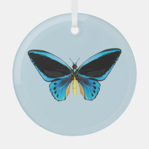 Vogelvleugelvlinder Glas Ornament