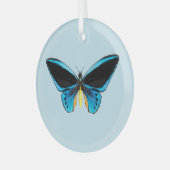 Vogelvleugelvlinder Glas Ornament (Voorkant links)