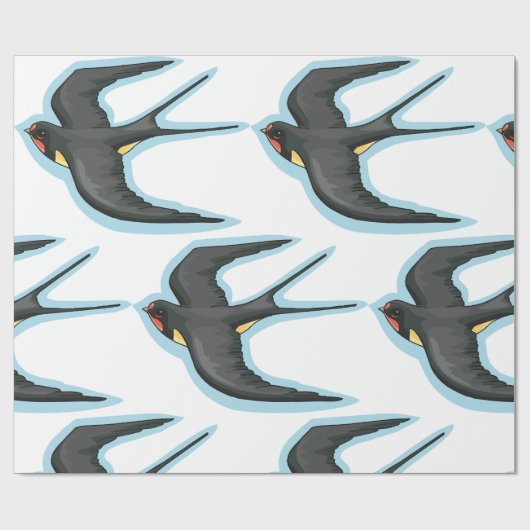 Vogelvliegen Cadeaupapier (Vlak)