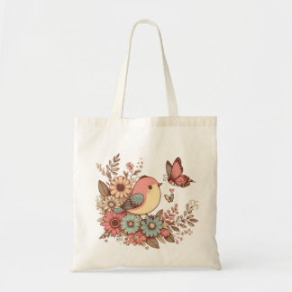 Vogelvliegen en vlinders tote bag