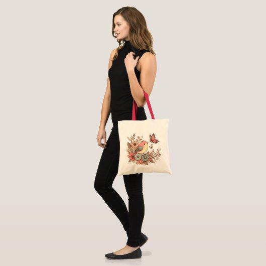 Vogelvliegen en vlinders tote bag (Voorkant (model))
