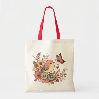 Vogelvliegen en vlinders tote bag