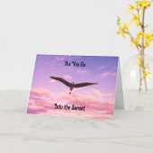 Vogelvliegen in Sunset Retirement Kaart (Gele Bloem)