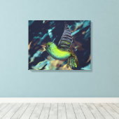Vogelvliegen op Abstracte achtergrond Canvas Afdruk (Insitu (Houten vloer))