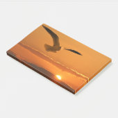 Vogelvliegen op zonsondergang post-it® notes (Schuin)