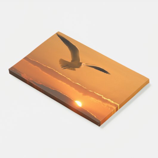 Vogelvliegen op zonsondergang post-it® notes (Schuin)