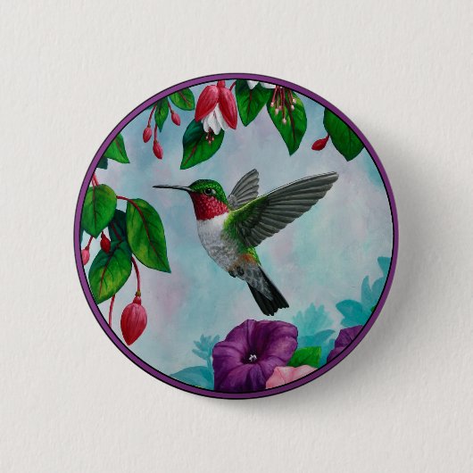 Vogelvlieger in de lagertuin ronde button 5,7 cm (Voorkant)